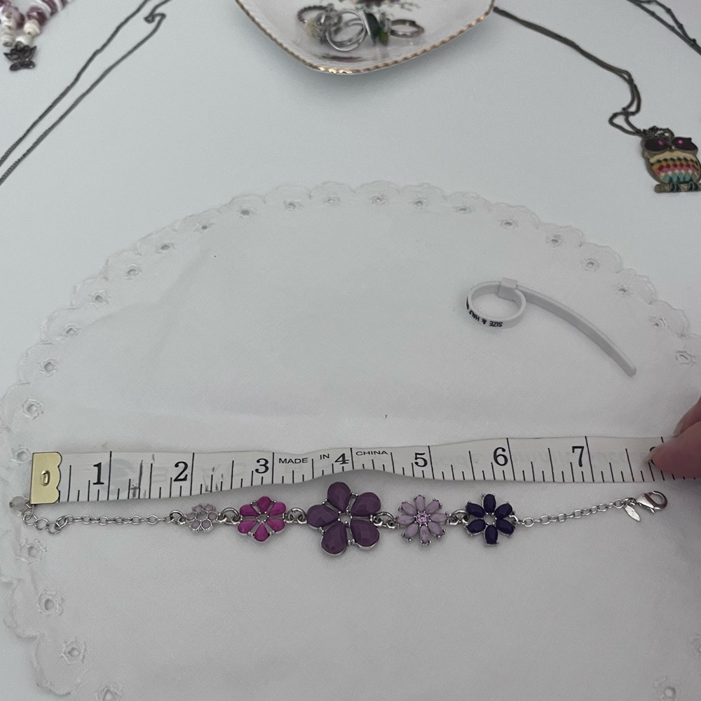 Purple flower bracelet